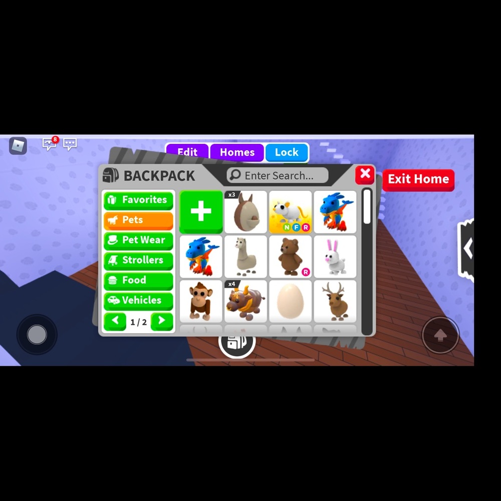 My entire adopt me pet inventory!
